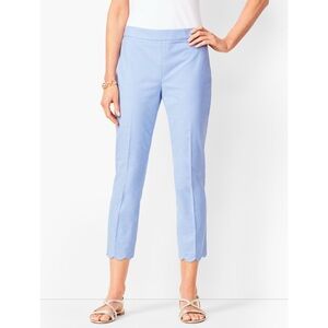 Talbots Blue Chatham Crop Pants Size 16 Scallop Hem Casual Preppy Nautical